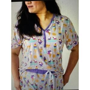 Little Sleepies Womens Wild Berry Ice cream Social PJ top